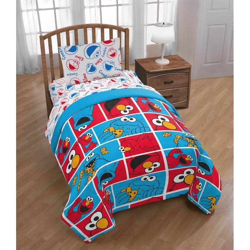 Shop Sesame Street Elmo Cookie Squares Reversible Twin Comforter