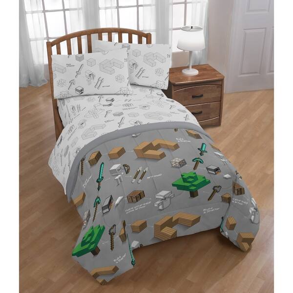 Shop Minecraft Survive 4 Piece Twin Bed Set On Sale Free