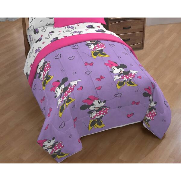 Shop Disney Minnie Mouse Purple Love Reversible Twin Comforter