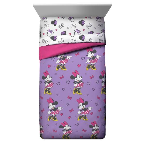 Shop Disney Minnie Mouse Purple Love Reversible Twin Comforter