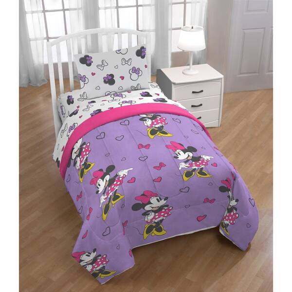 Shop Disney Minnie Mouse Purple Love Reversible Twin Comforter