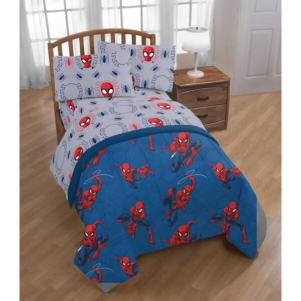 Shop Marvel Spiderman Spidey Crawl 4 Piece Twin Bed Set Free