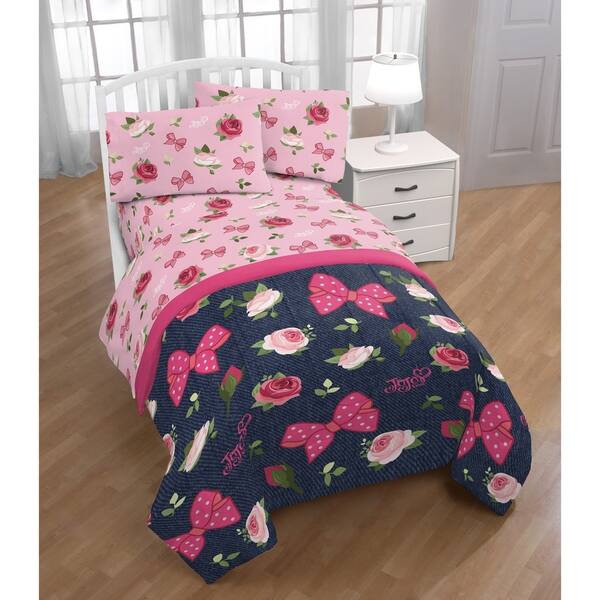 Shop Nickelodeon Jojo Siwa Roses Bows 4 Piece Twin Bed Set
