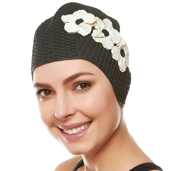 Shop Beemo Ladies Swim Cap Latex Vintage Style Shower Bathing Waterproof Headcovers Overstock 23119281