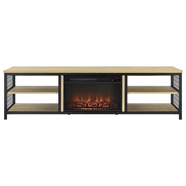 Shop Ameriwood Home Brookspoint Golden Oak Tv Stand With Fireplace