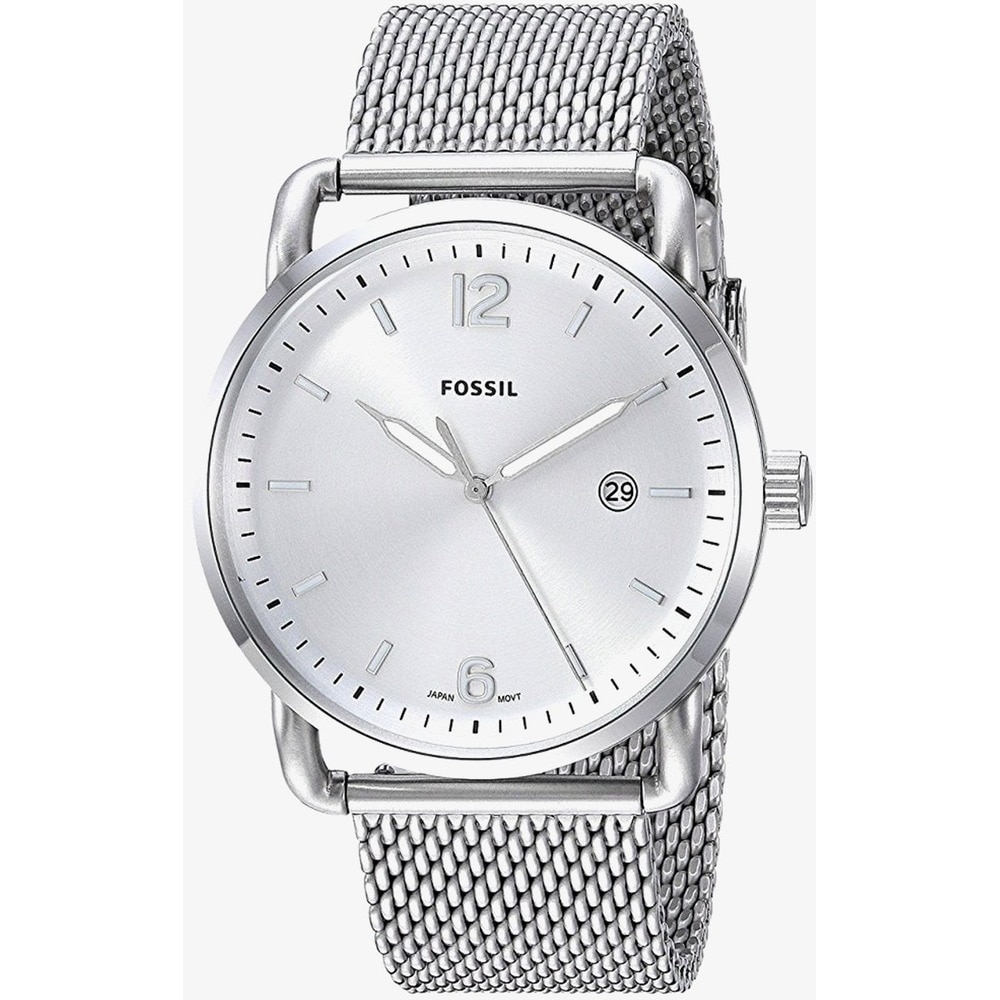 Fossil Mens FS5418 Silver Mesh Band 