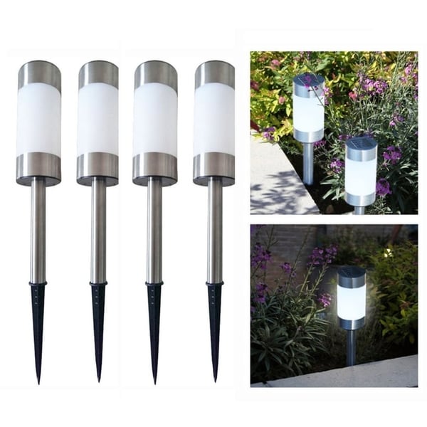 4 Solar Led Pathway Ourdoor Lights Stainless Steel Waterproof 4 Solar Led Pathway Ourdoor Lights Stainless Steel Waterproof Law Patio Driveway