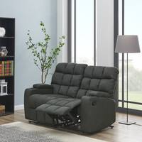 Strick & Bolton Saskia Grey Microfiber 2-seat Reclining Loveseat - 2 Seat