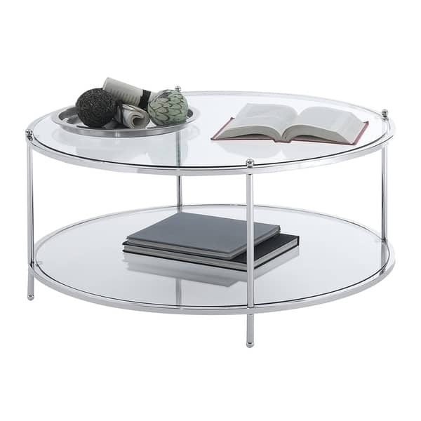 Silver Orchid Farrar Gl 2 Tier Round Coffee Table Silver Orchid Farrar Gl 2 Tier Round Coffee Table