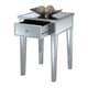 preview thumbnail 2 of 11, Silver Orchid Talmadge Mirrored End Table with Drawer