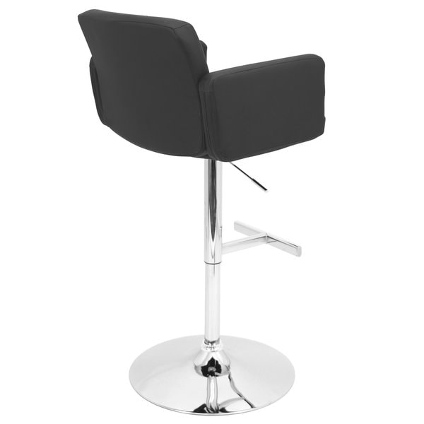 Strick Bolton Lambert Contemporary Bar Stool in Black Faux