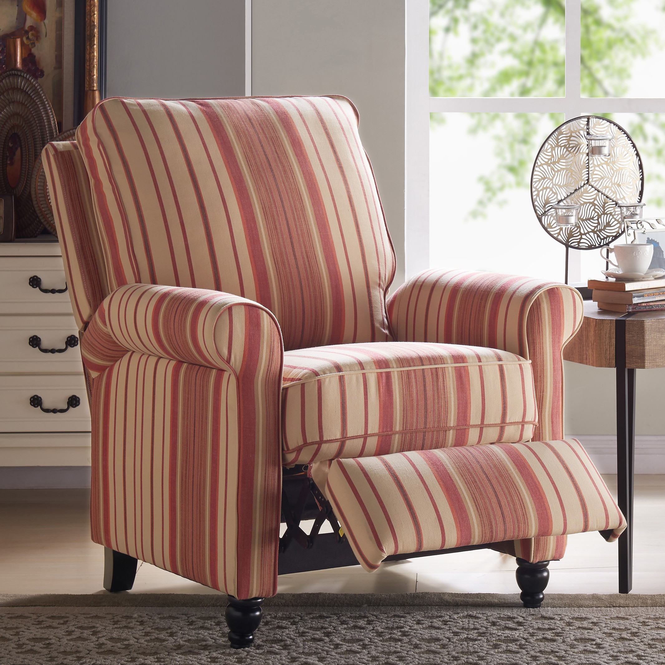 Copper Grove Sumter Striped Pushback Recliner Chair Beige Standard eBay