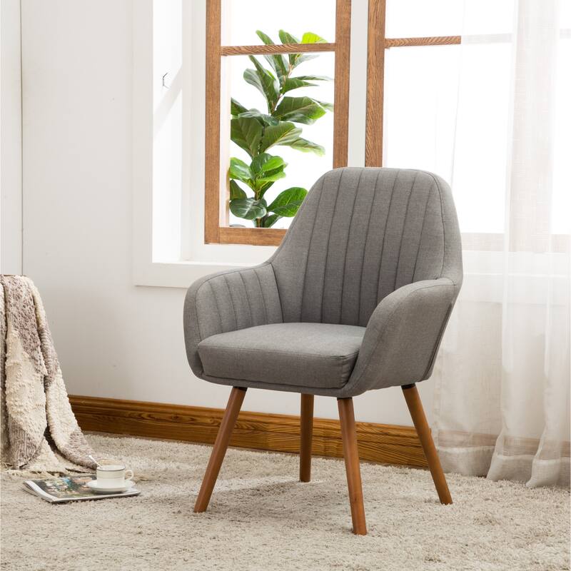 Carson Carrington Fellingsbro Pleated Fabric Accent Chair - Grey