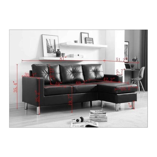 Porch Den Ropson Mocha Small E Convertible Sectional Porch Den Ropson Mocha Small E
