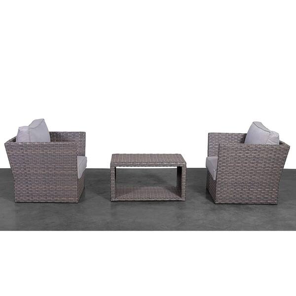 Shop Patio Sofa Set Weather Resistant Wicker Cushions Outdoor Patio Set No Assembly Required Club Chair Pair Coffee Table Overstock 23123134