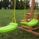 preview thumbnail 3 of 2, Swing-N-Slide Contoured Swing Seat - Green with Yellow Rope - 17" L x 6.5" W x 4" H