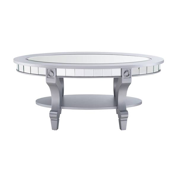 Silver Orchid Lyons Oval Mirrored Coffee Table Silver Orchid Lyons Oval Mirrored Coffee Table