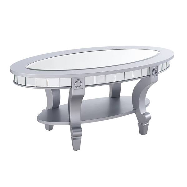 Silver Orchid Lyons Oval Mirrored Coffee Table Silver Orchid Lyons Oval Mirrored Coffee Table