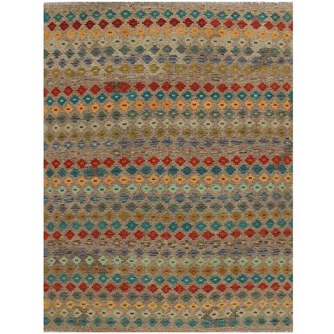 Handmade One-of-a-Kind Vegetable Dye Kilim Wool Rug (Afghanistan) - 5'9 x 7'8