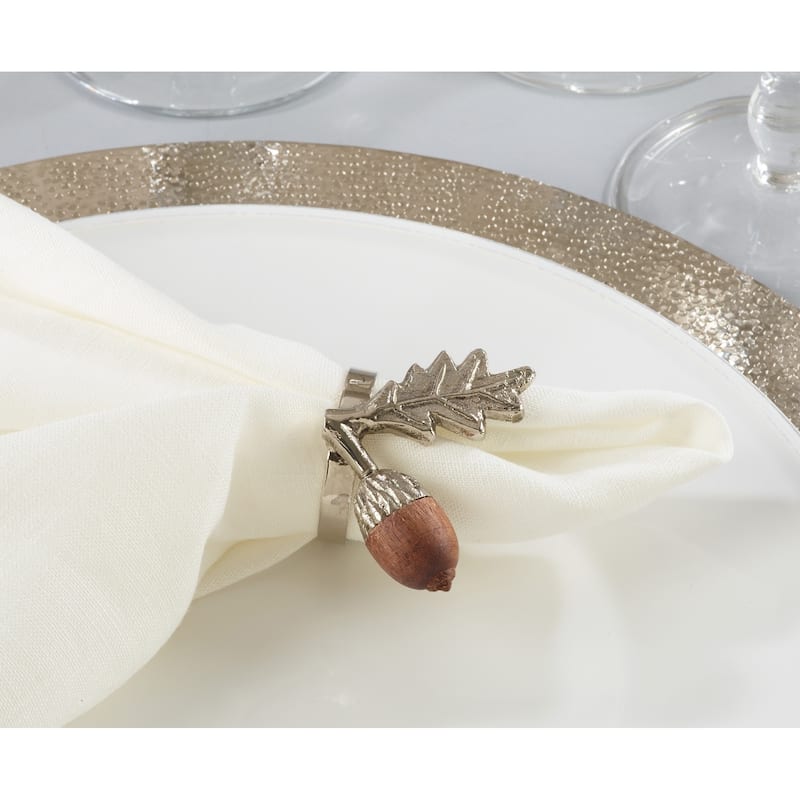 Acorn Design Napkin Rings (Set of 4)