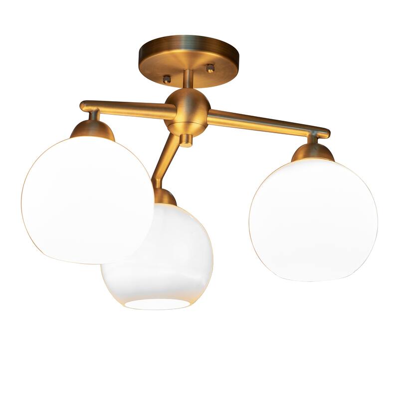 Carson Carrington Torshavn Glass 3-light Semi-flush Lighting Fixture