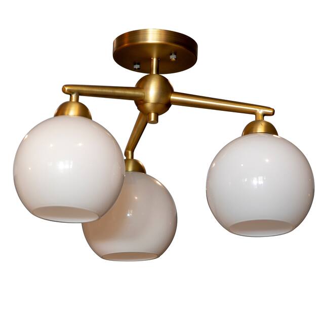 Carson Carrington Torshavn Glass 3-light Semi-flush Lighting Fixture