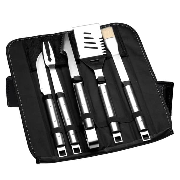 Essentials 6Pc Stainless Steel BBQ Set with Folding Bag Cubo