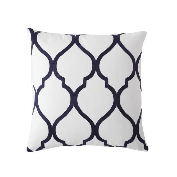 Shop Asher Home Madison Navy Trellis 18 Inch Throw Pillow Cover
