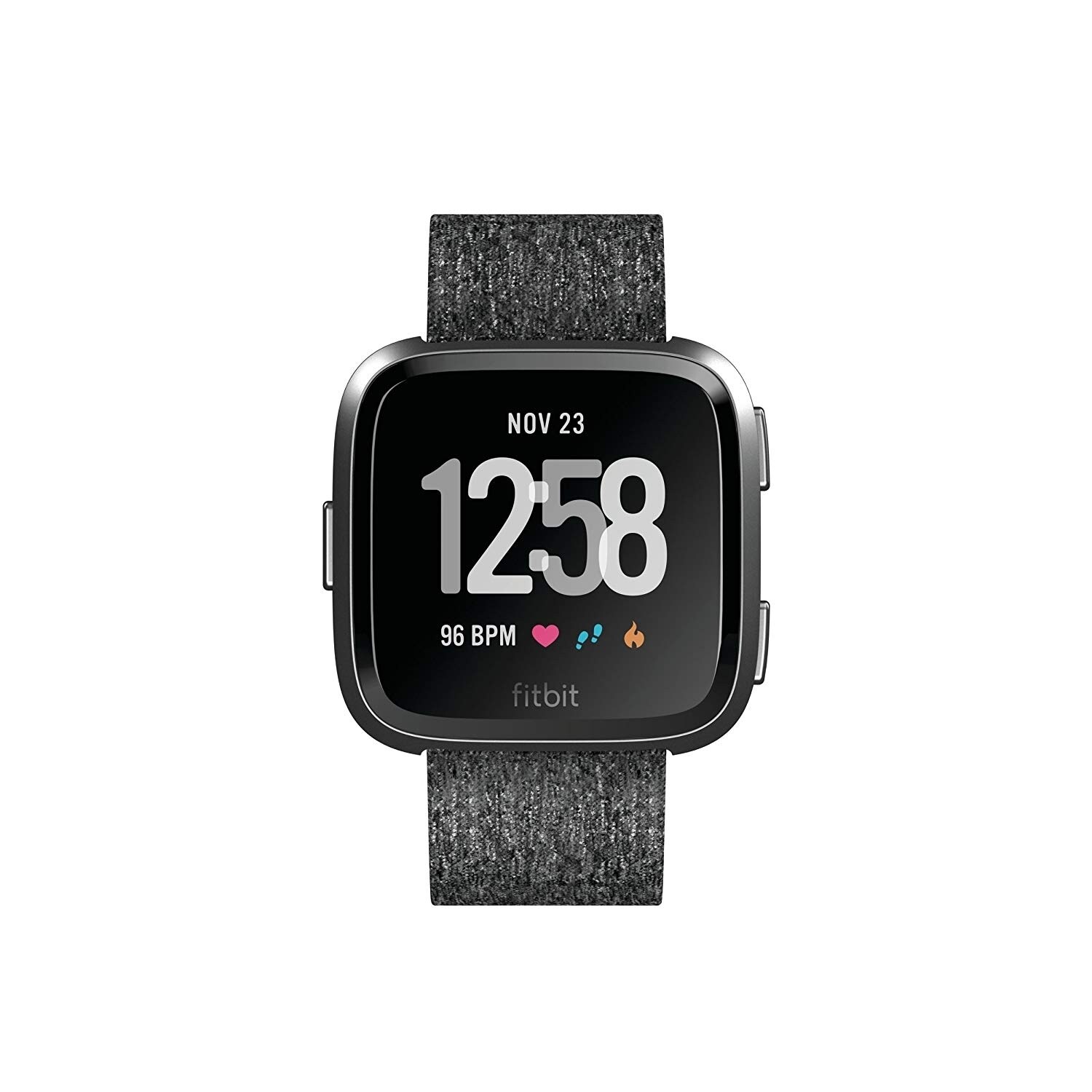 fitbit versa fitness smartwatch special edition charcoal woven