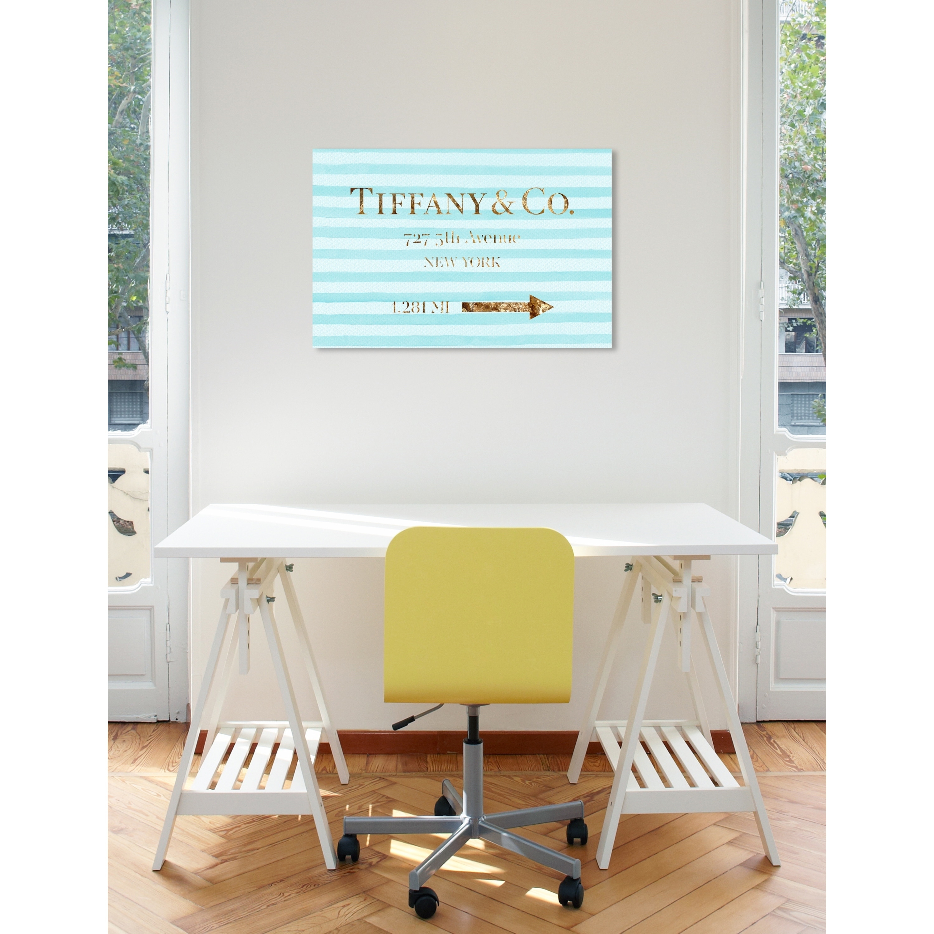 Oliver Gal 'Jewelry Road Sign' Fashion and Glam Wall Art Canvas