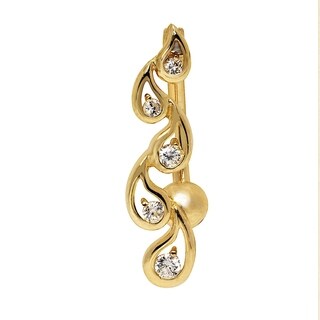 7mm x 24mm QTR220134W JewelryWeb Solid 14k Yellow White Gold Graduated Heart Cubic Zirconia Top Mount Belly Button Ring Dangle 7mm x 24mm QTR220134W JewelryWeb Solid 14k Yellow White Gold Graduated Heart Cubic Zirconia Top Mount Belly Button Ring Dangle