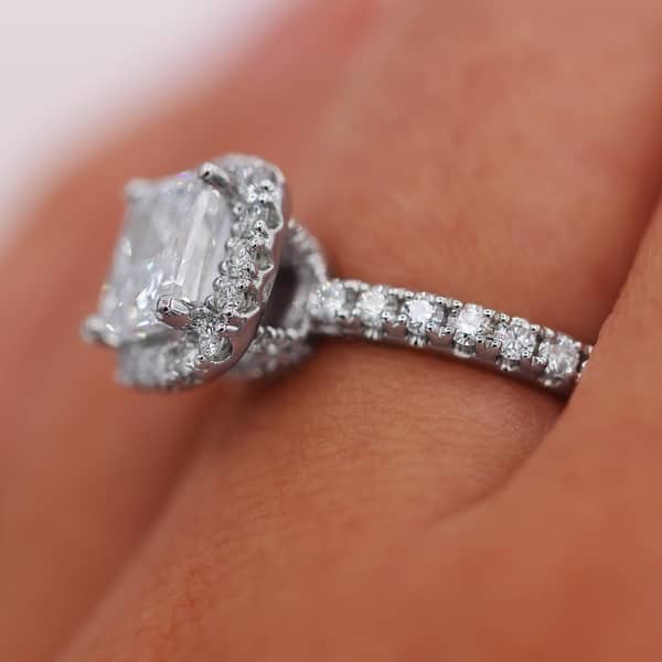 Shop 18kt White Gold 2 68 Carat Cushion Cut Diamond Engagement