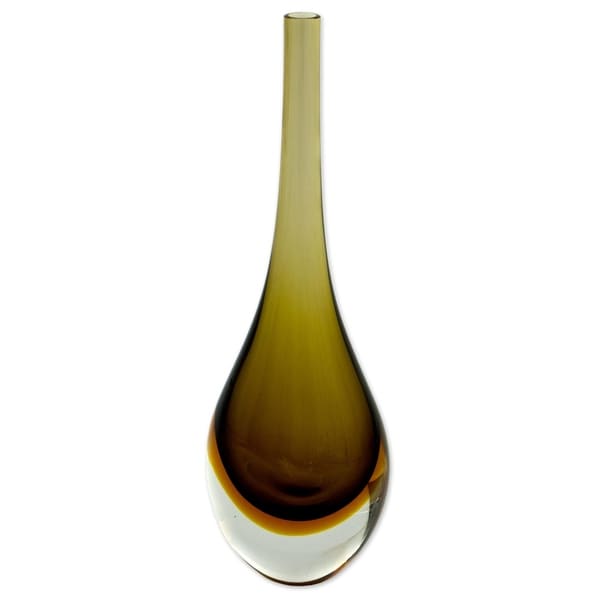 Handmade Earthtone Earth Tone Art Glass Vase (Brazil). Opens flyout.
