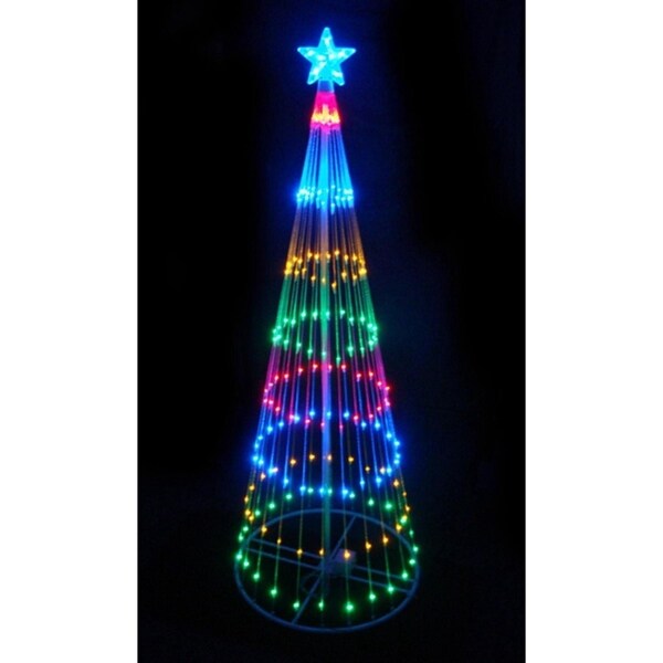 Shop 9' Multi-Color LED Lighted Show Cone Christmas Tree Outdoor Decoration - Free Shipping ...
