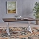 preview thumbnail 2 of 5, Cassia Farmhouse Traditional Table Acacia Wood with Legs by Christopher Knight Home - dark brown + white