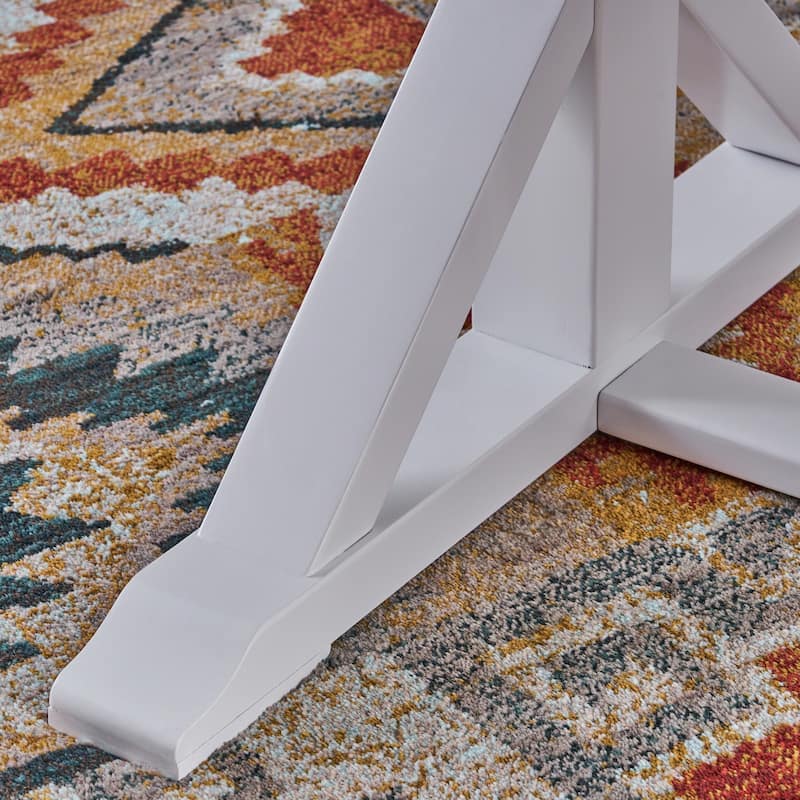 Cassia Farmhouse Traditional Table Acacia Wood with Legs by Christopher Knight Home - dark brown + white
