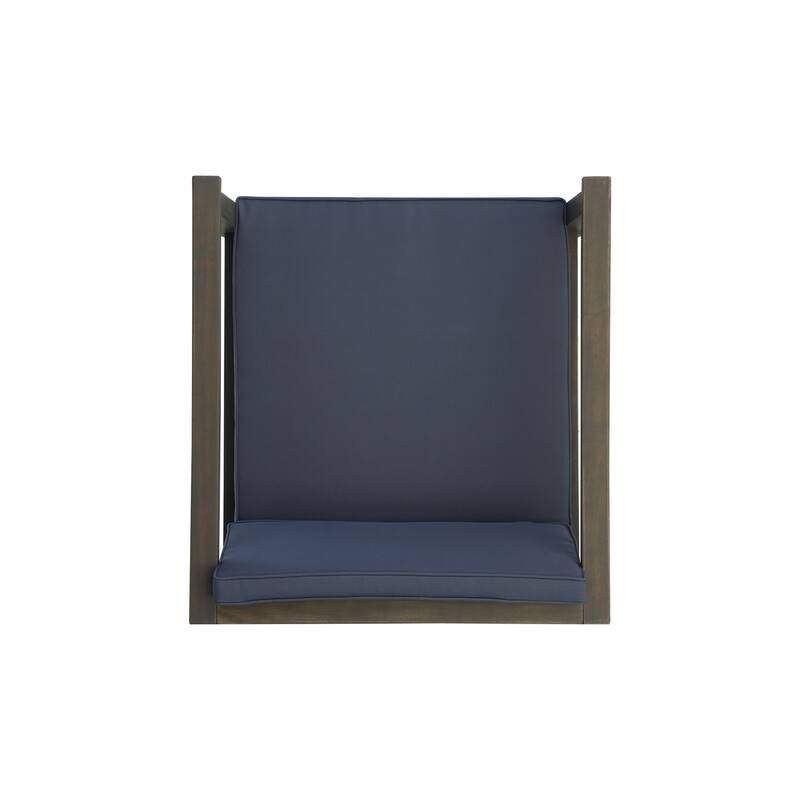 Newbury Outdoor Acacia Wood Club Chairs with Water-Resistant Cushions (Set of 4) by Christopher Knight Home