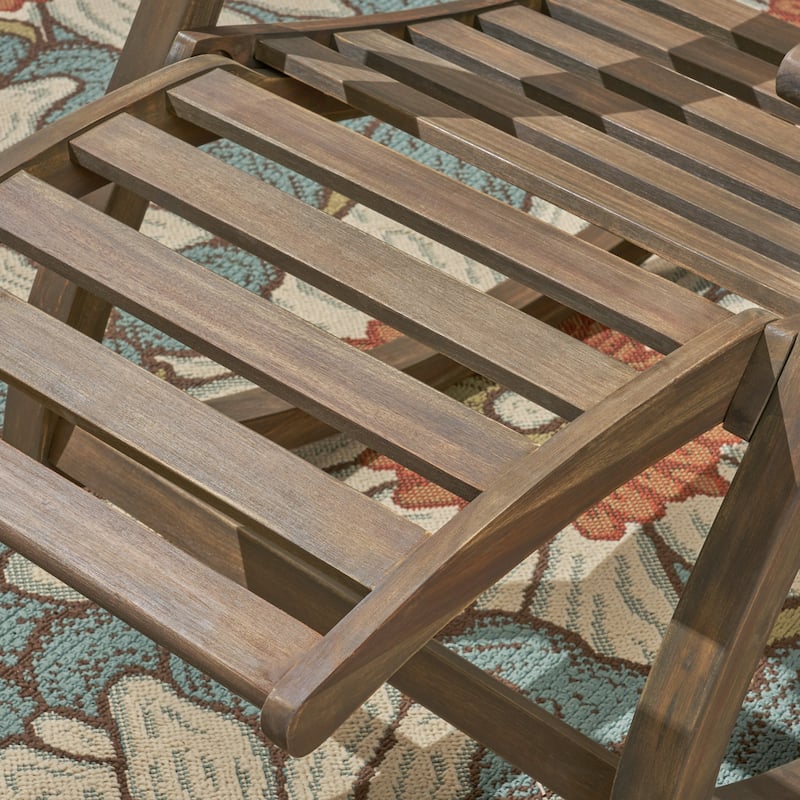 Sunview Outdoor Rustic Acacia Wood Recliner Rocking Chairs (Set of 2) by Christopher Knight Home