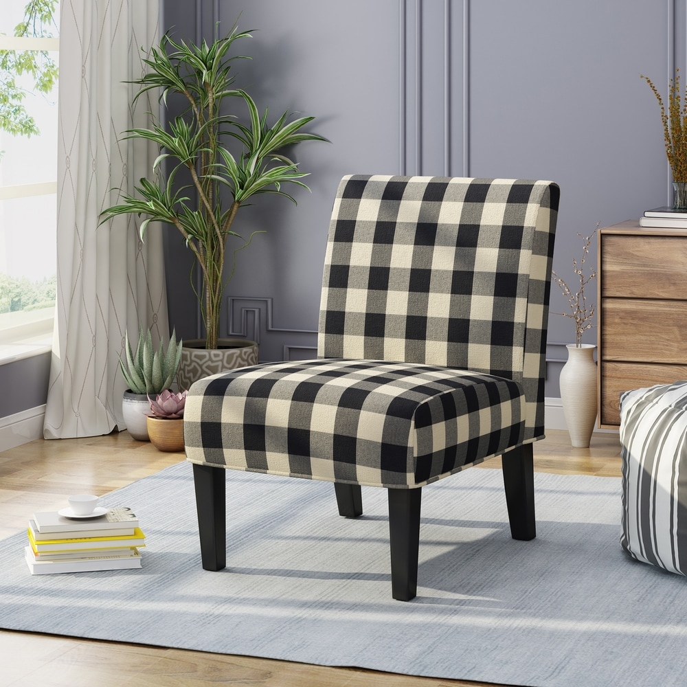 upholstered armless accent chair