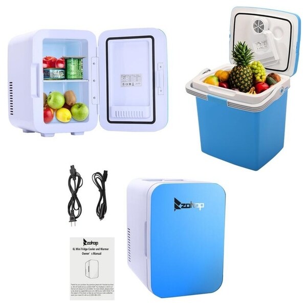 ZOKOP 6L/26L Electric Mini Portable Fridge Cooler AC/DC Portable Thermoelectric System 2Colors
