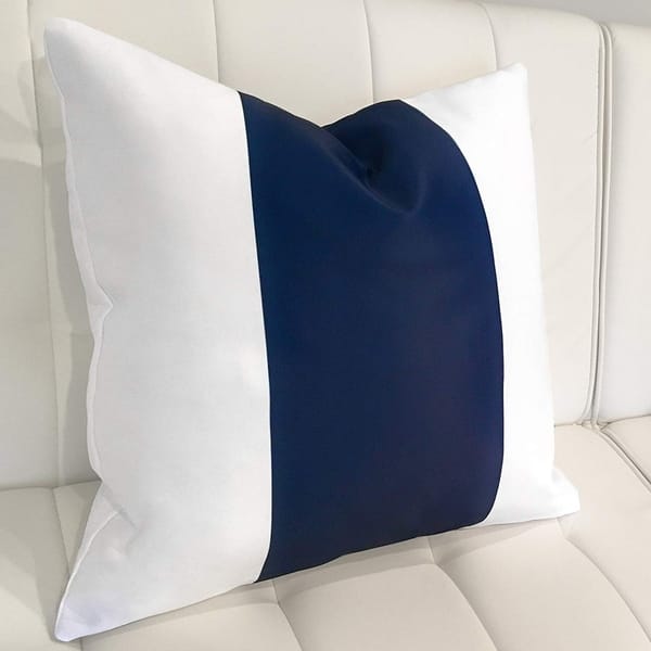 Driftaway Mia Decorative Navy And White Stripe Sofa Throw Pillow Cover Overstock 23131472