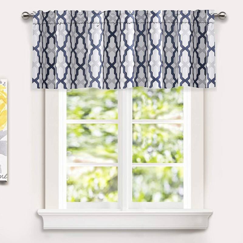 DriftAway Mason Geometric Trellis Pattern Window Curtain Valance