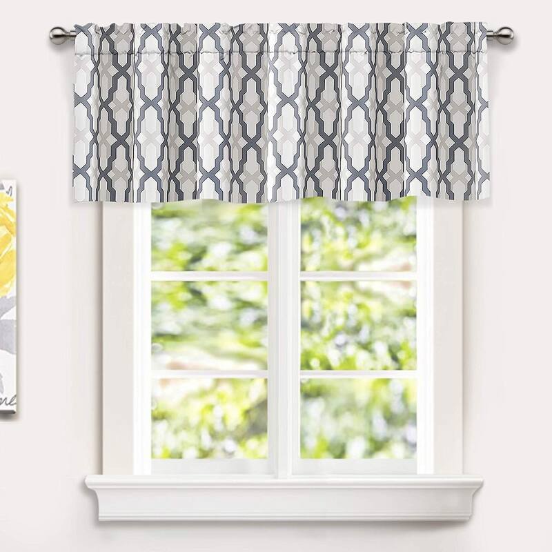 DriftAway Mason Geometric Trellis Pattern Window Curtain Valance