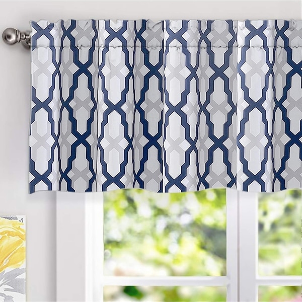 Driftaway Mason Geometric Trellis Pattern Window Curtain Driftaway Mason Geometric Trellis Pattern Window Curtain Valance