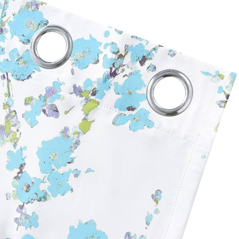 DriftAway Blossom Botanic Lined Thermal Insulated Blackout Grommet Window Curtain Panel Pair