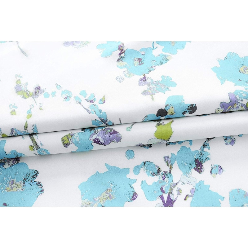 DriftAway Blossom Botanic Lined Thermal Insulated Blackout Grommet Window Curtain Panel Pair