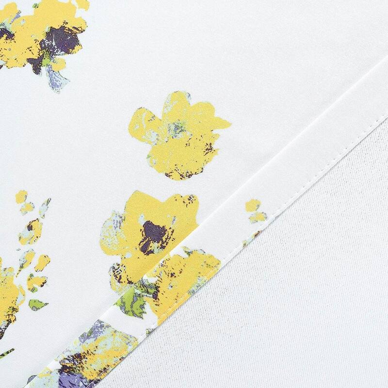 DriftAway Blossom Botanic Lined Thermal Insulated Blackout Grommet Window Curtain Panel Pair
