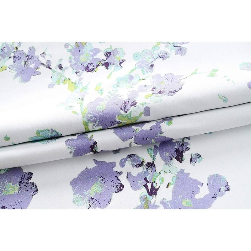DriftAway Blossom Botanic Lined Thermal Insulated Blackout Grommet Window Curtain Panel Pair