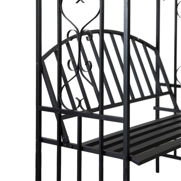 Shop Kinbor Outdoor Metal Garden Arch With Seat Bench Arch Garden