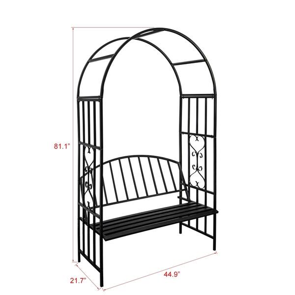 Shop Kinbor Outdoor Metal Garden Arch With Seat Bench Arch Garden